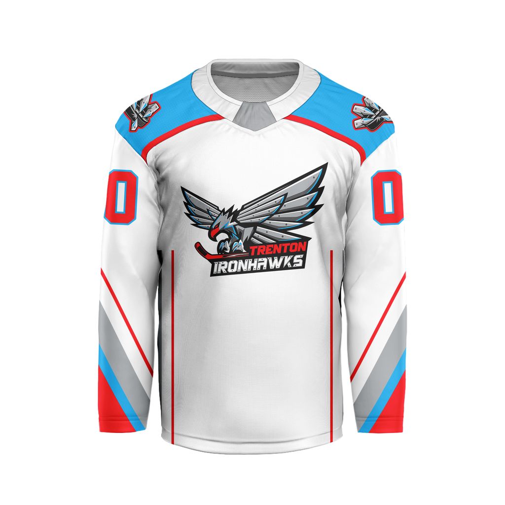 ECHL Trenton Ironhawks Personalized 2026-27 White V-shaped Hockey Jersey