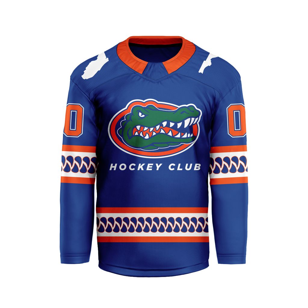 Florida Gators Personalized Royal V-shaped Hockey Jersey
