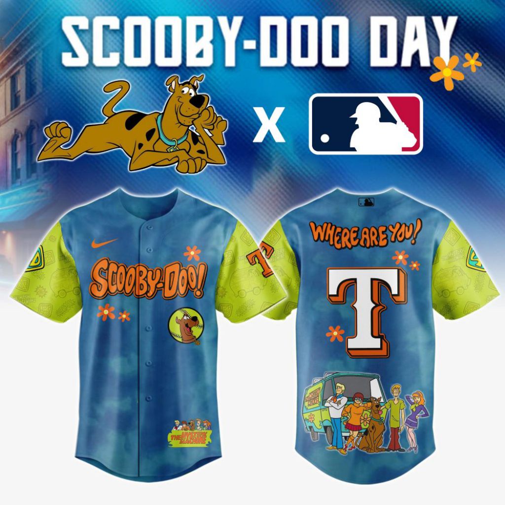 Premium MLB Texas Rangers X Scooby-Doo Baseball Jersey NMD