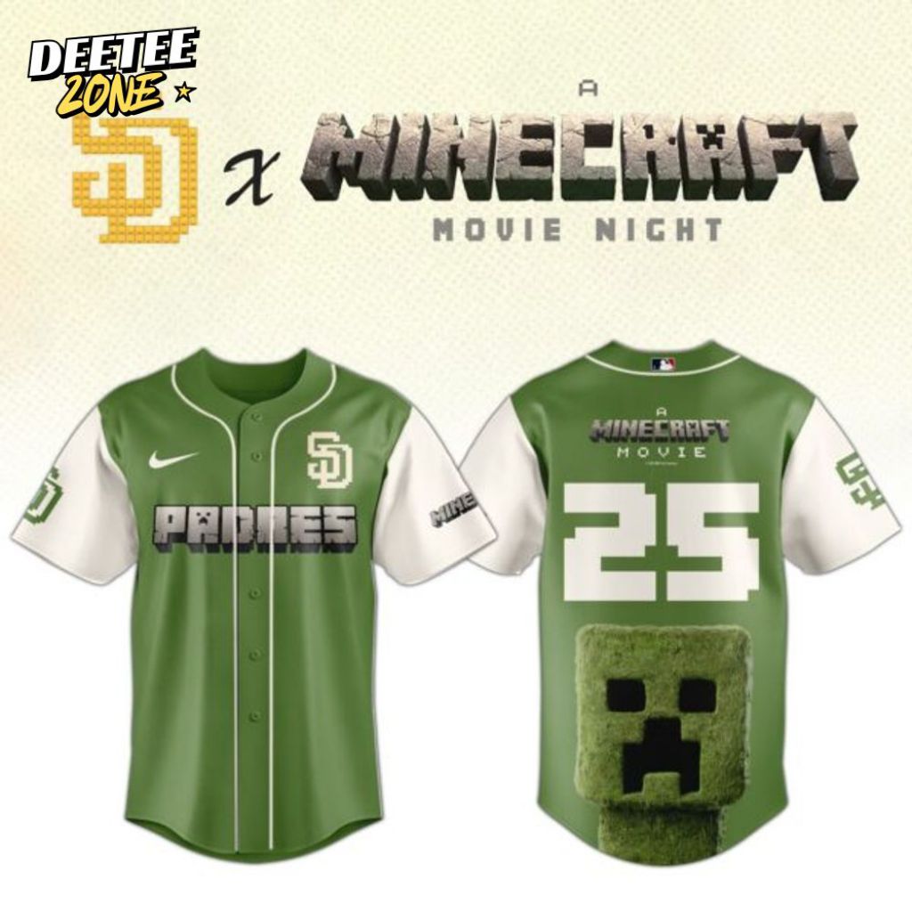 Premium MLB San Diego Padres X A Minecraft Movie Baseball Jersey NMD