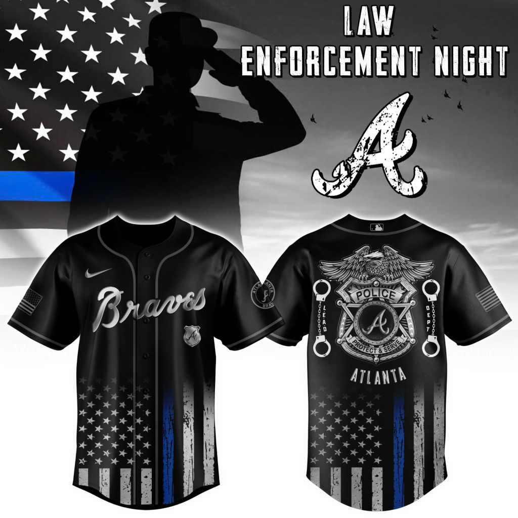 Premium MLB Atlanta Braves Law Enforcement Appreciation Baseball Jersey NMD