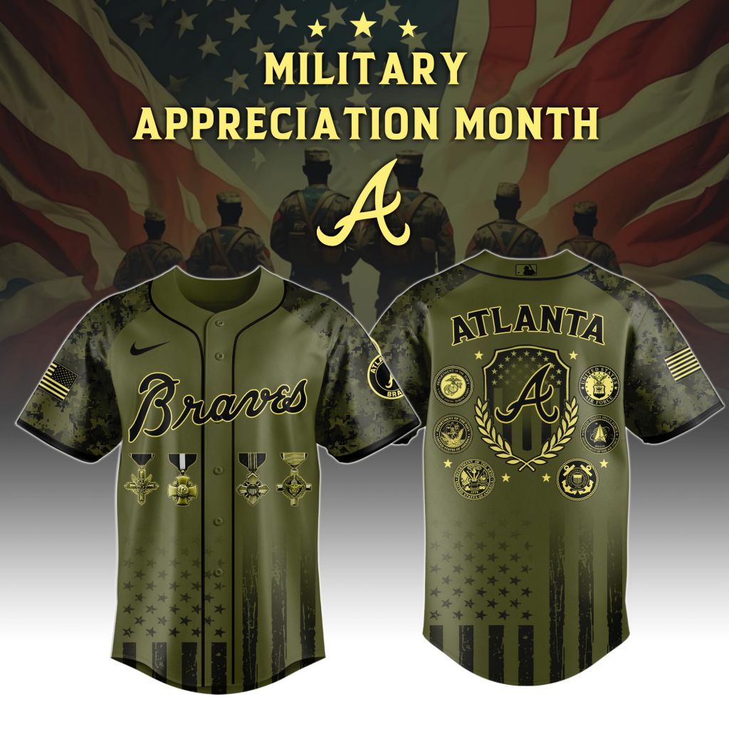 Premium MLB Atlanta Braves Celebrate Military Appreciation Baseball Jersey NMD