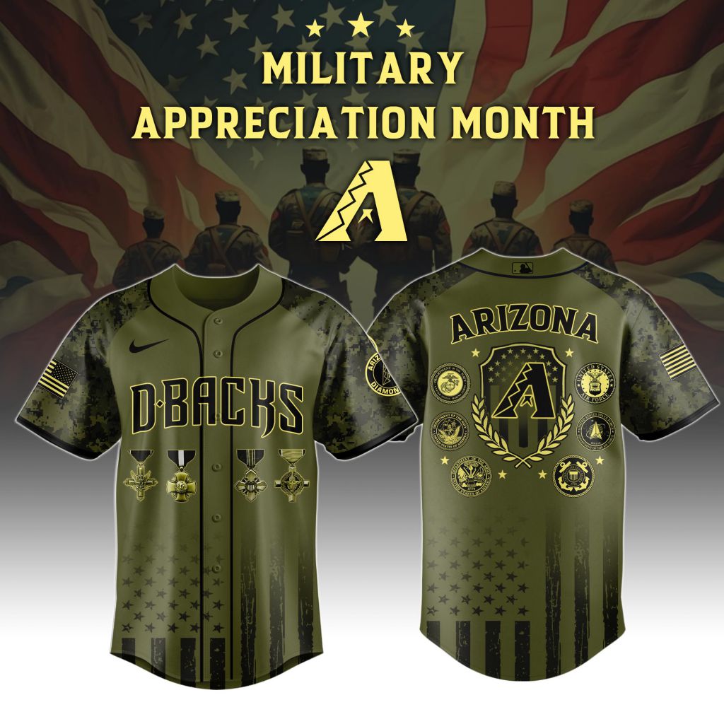 Premium MLB Arizona Diamondbacks Celebrate Military Appreciation Baseball Jersey NMD