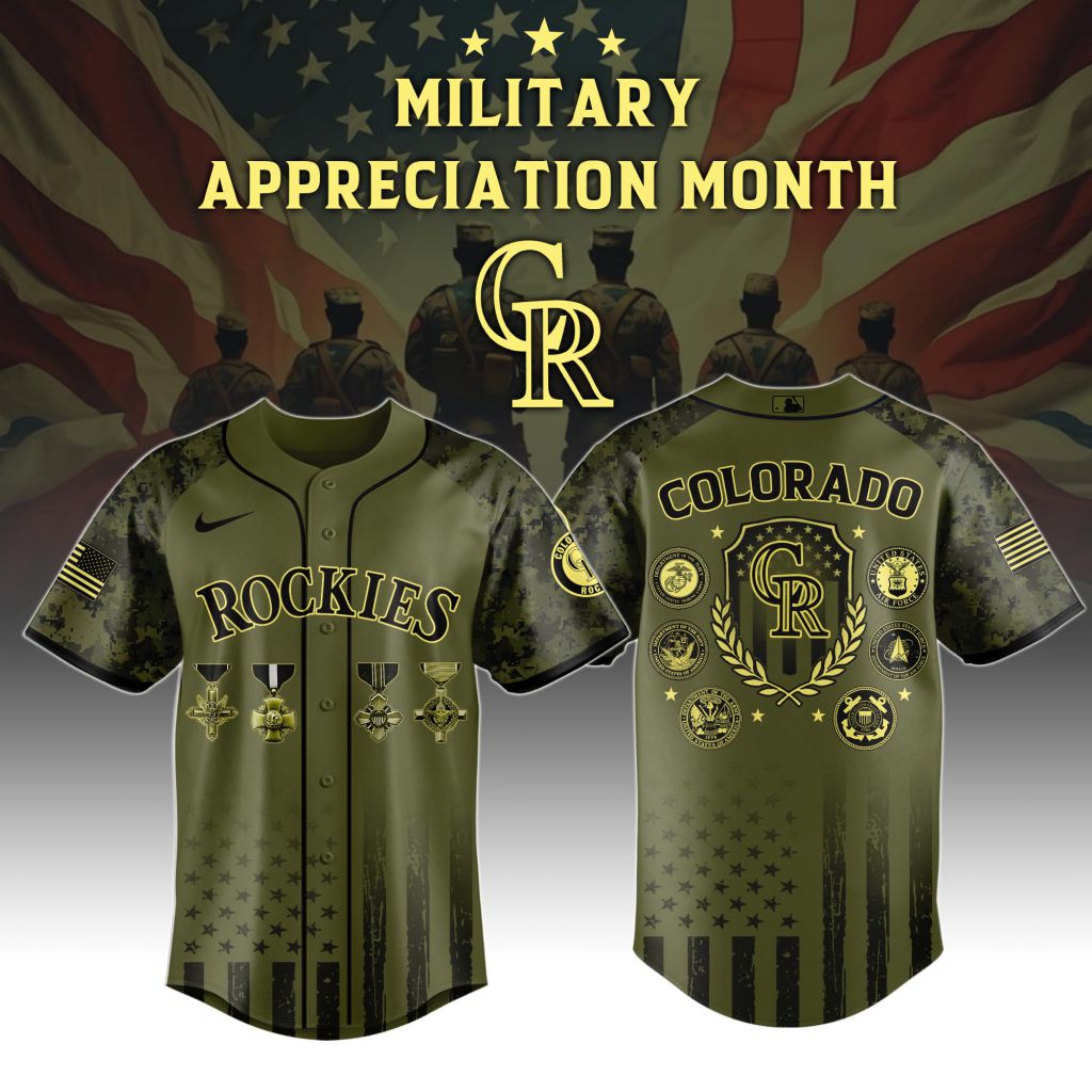 Premium MLB Colorado Rockies Celebrate Military Appreciation Baseball Jersey NMD