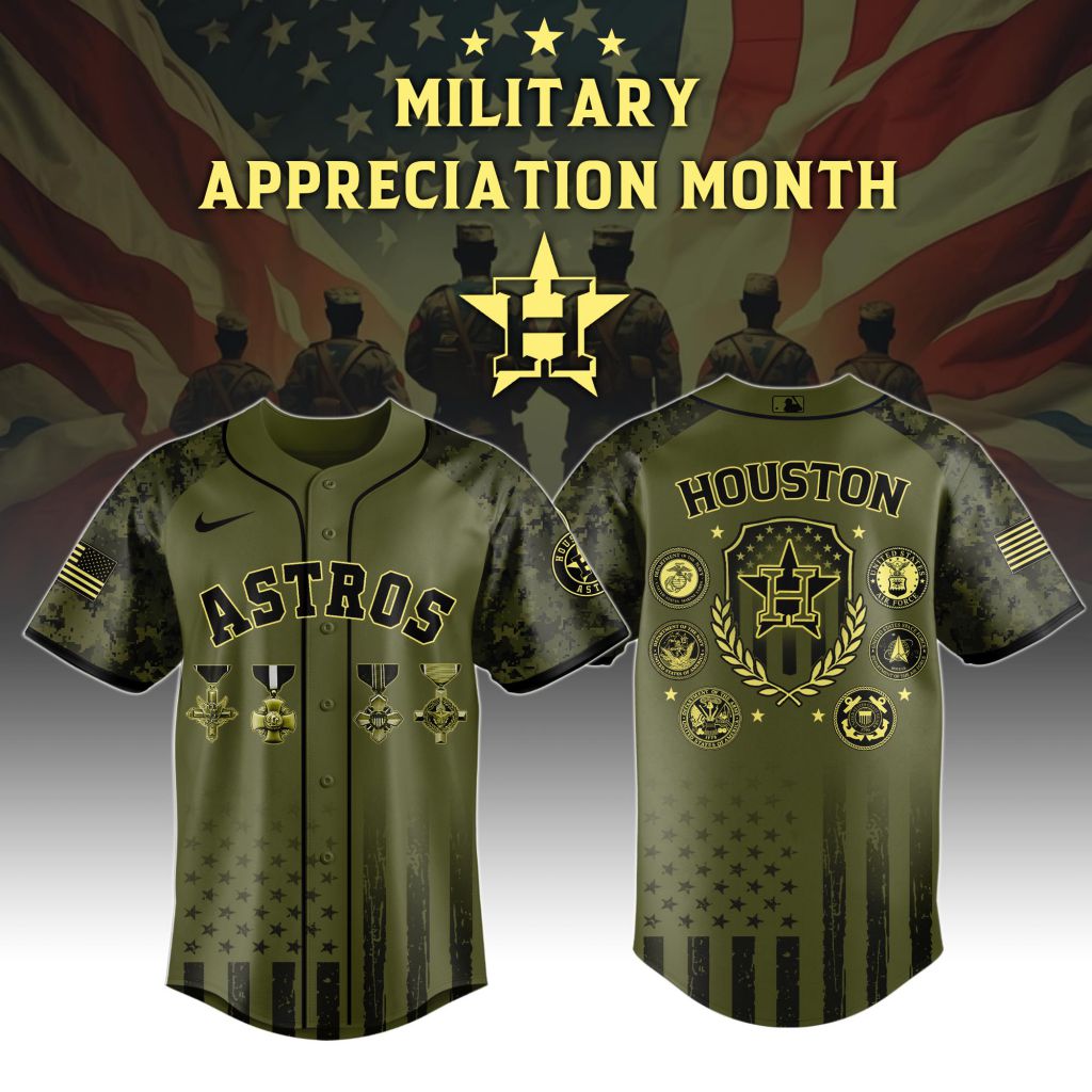 Premium MLB Houston Astros Celebrate Military Appreciation Baseball Jersey NMD
