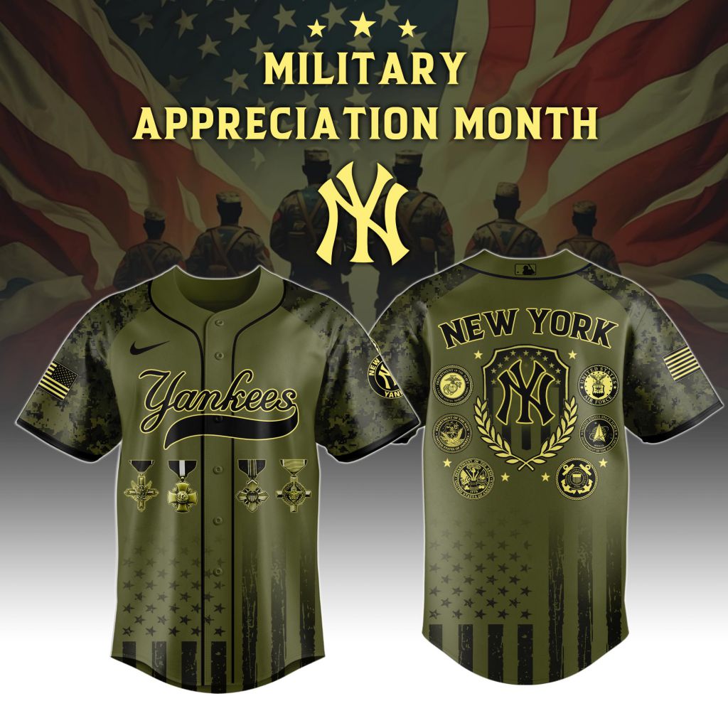 Premium MLB New York Yankees Celebrate Military Appreciation Baseball Jersey NMD