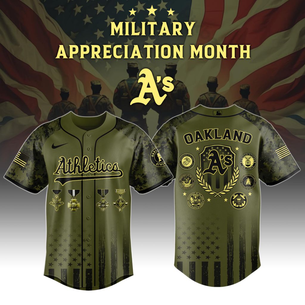 Premium MLB Oakland Athletics Celebrate Military Appreciation Baseball Jersey NMD