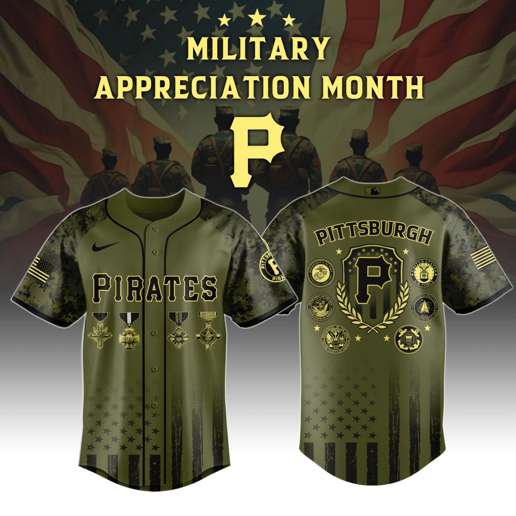 Premium MLB Pittsburgh Pirates Celebrate Military Appreciation Baseball Jersey NMD