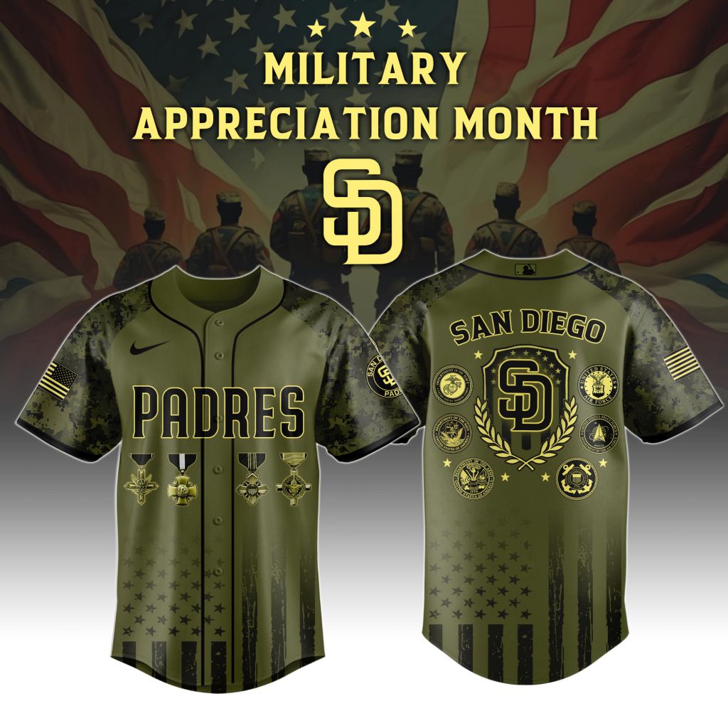 Premium MLB San Diego Padres Celebrate Military Appreciation Baseball Jersey NMD