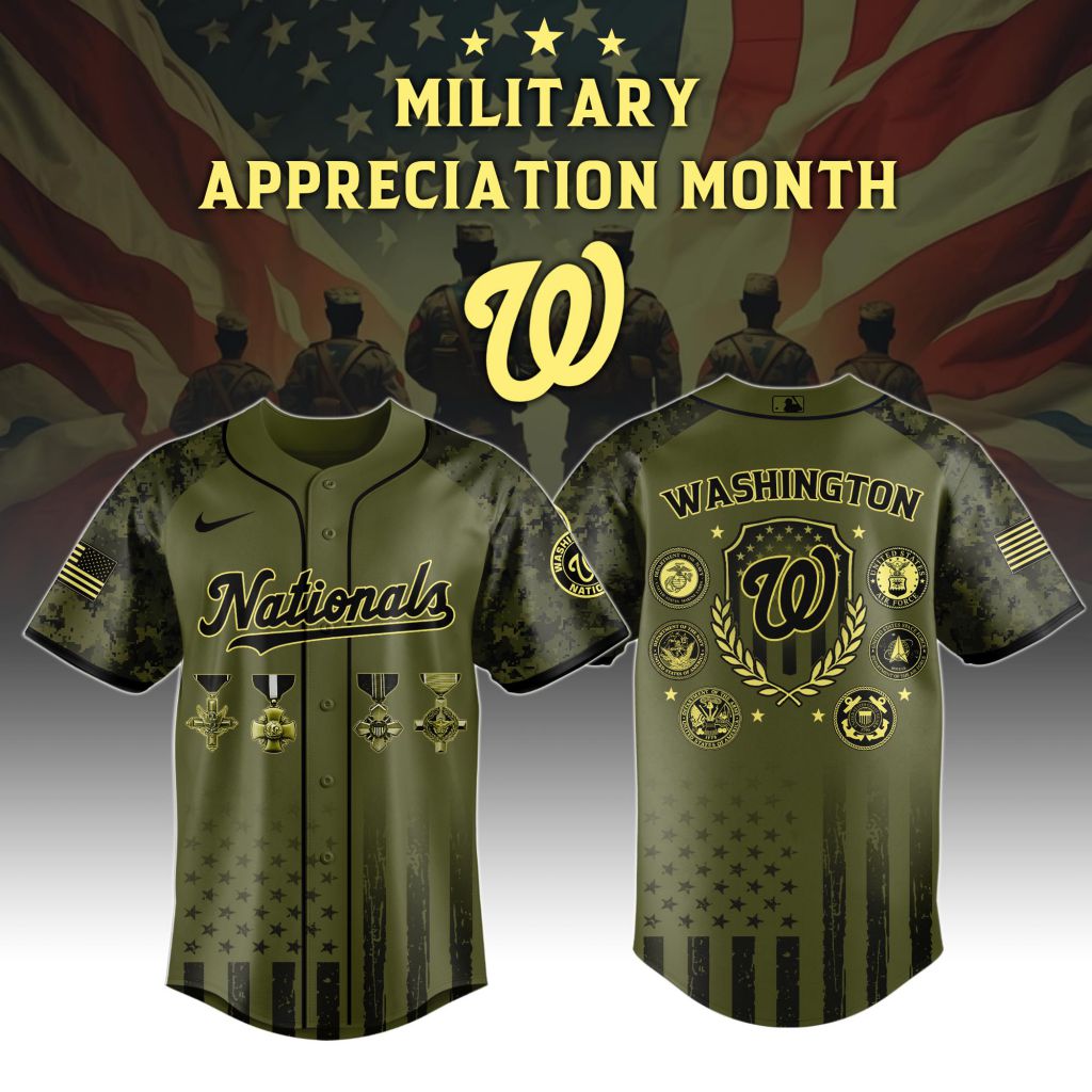 Premium MLB Washington Nationals Celebrate Military Appreciation Baseball Jersey NMD