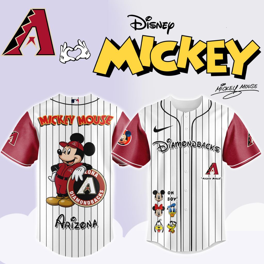 Premium MLB Arizona Diamondbacks X Mickey Mouse And Friends Baseball Jersey NMD