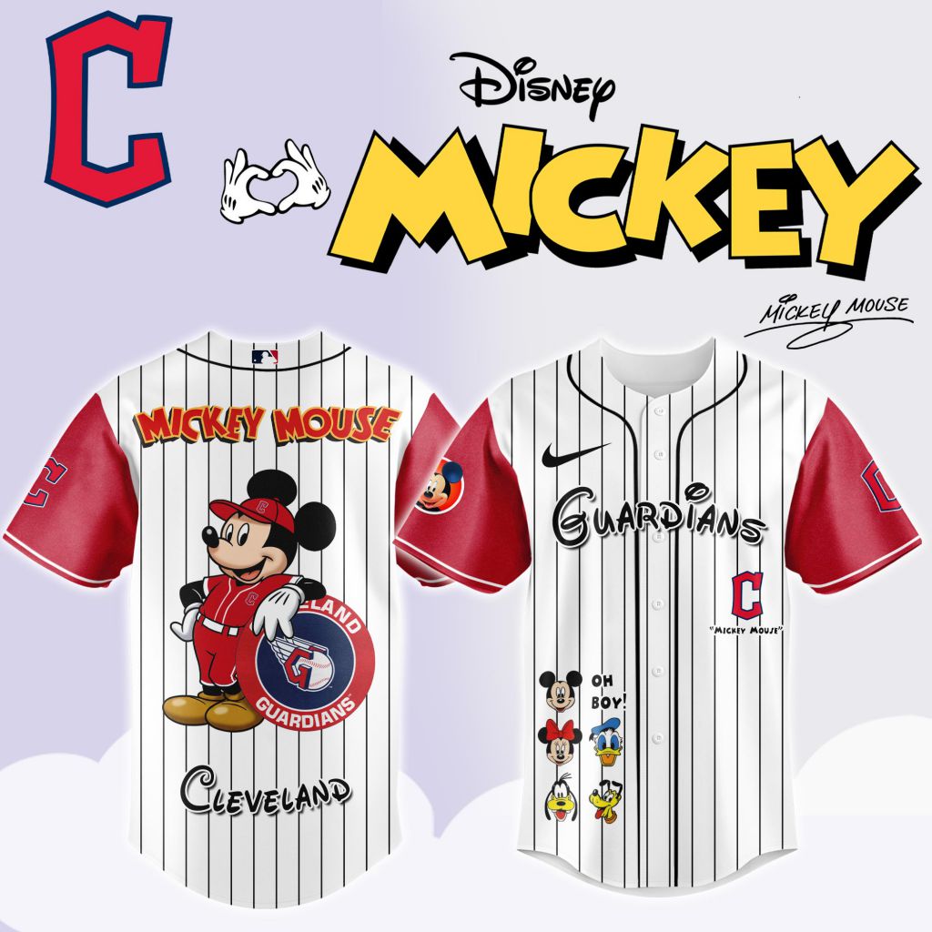 Premium MLB Cleveland Guardians X Mickey Mouse And Friends Baseball Jersey NMD