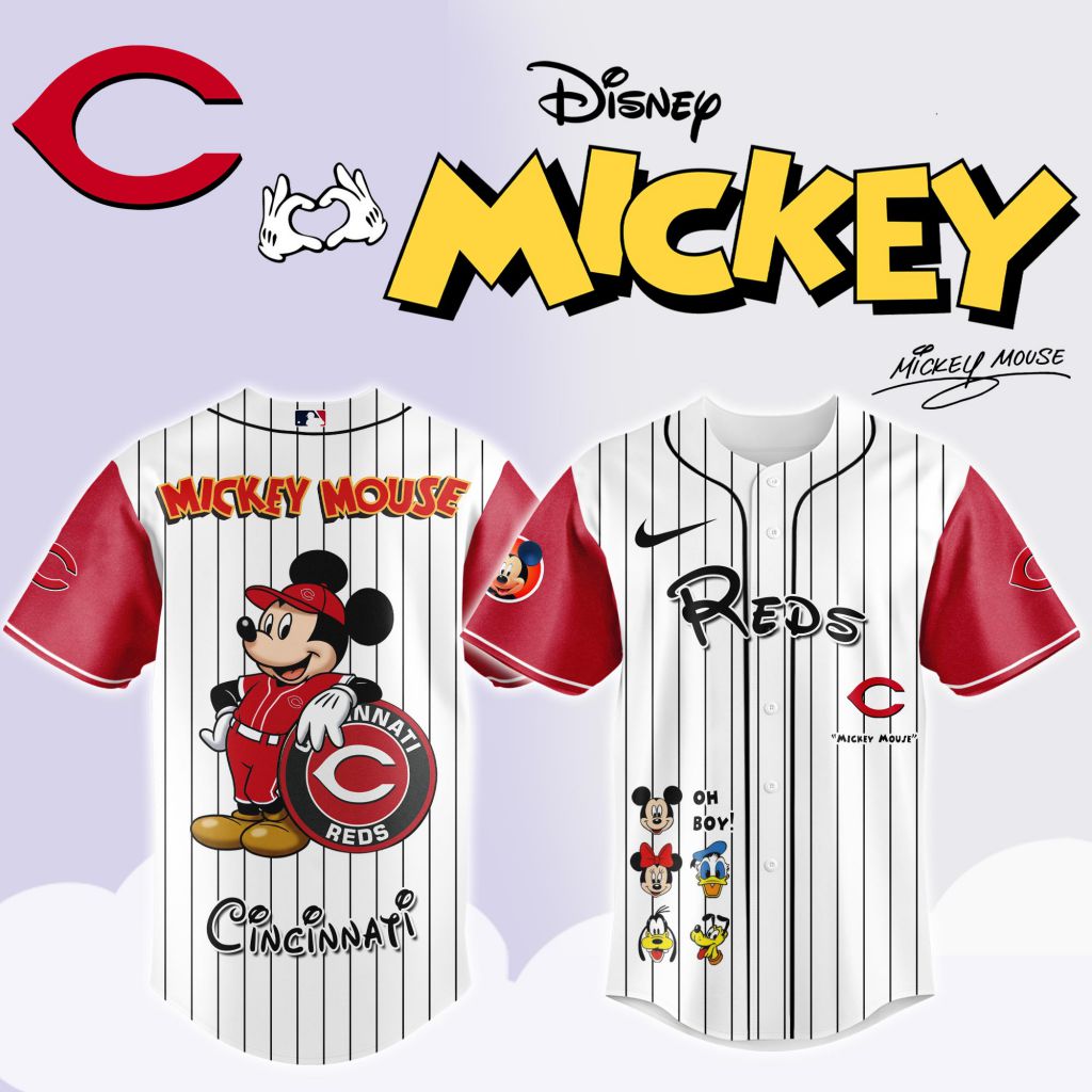 Premium MLB Cincinnati Reds X Mickey Mouse And Friends Baseball Jersey NMD