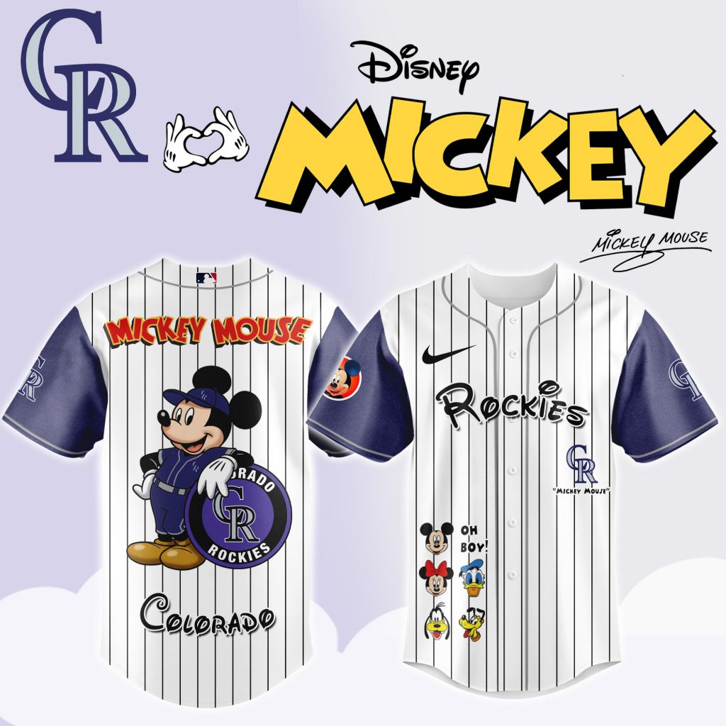 Premium MLB Colorado Rockies X Mickey Mouse And Friends Baseball Jersey NMD