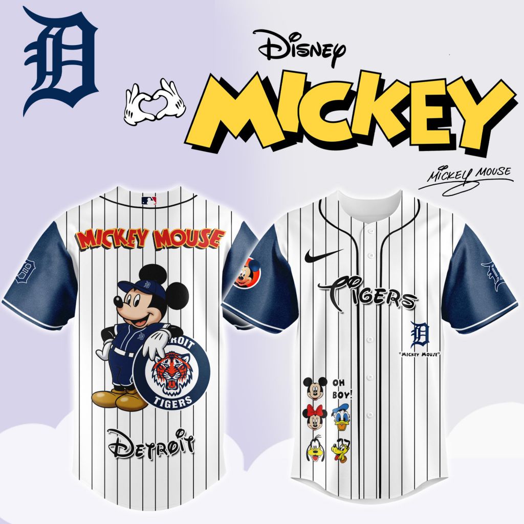 Premium MLB Detroit Tigers X Mickey Mouse And Friends Baseball Jersey NMD