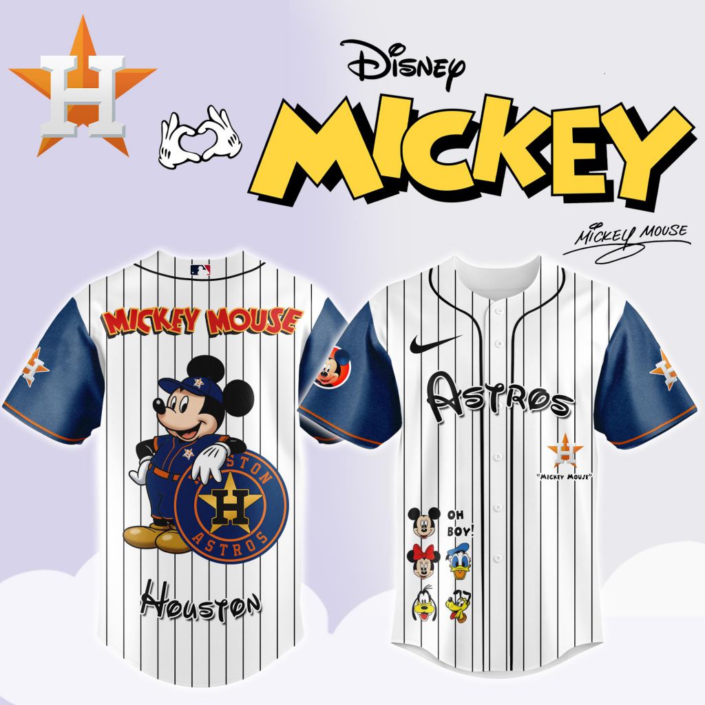 Premium MLB Houston Astros X Mickey Mouse And Friends Baseball Jersey NMD