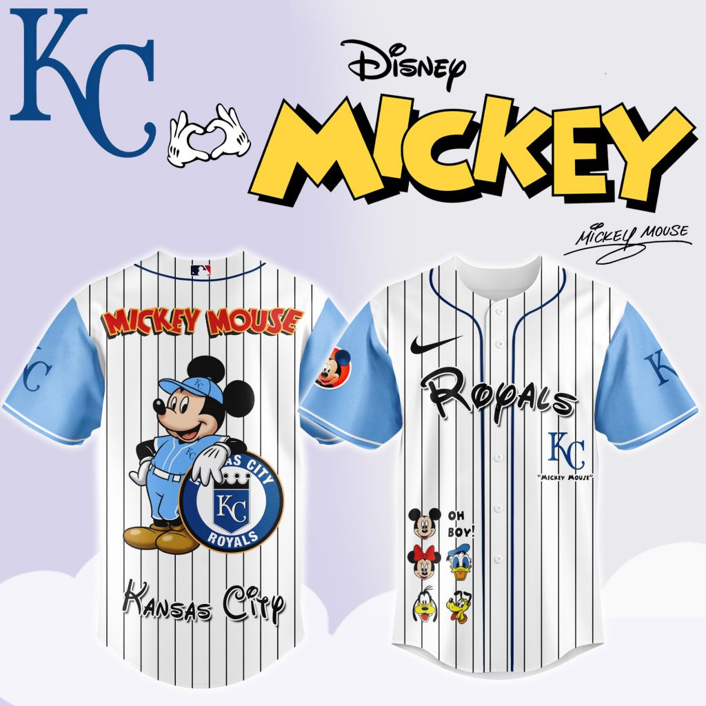 Premium MLB Kansas City Royals X Mickey Mouse And Friends Baseball Jersey NMD