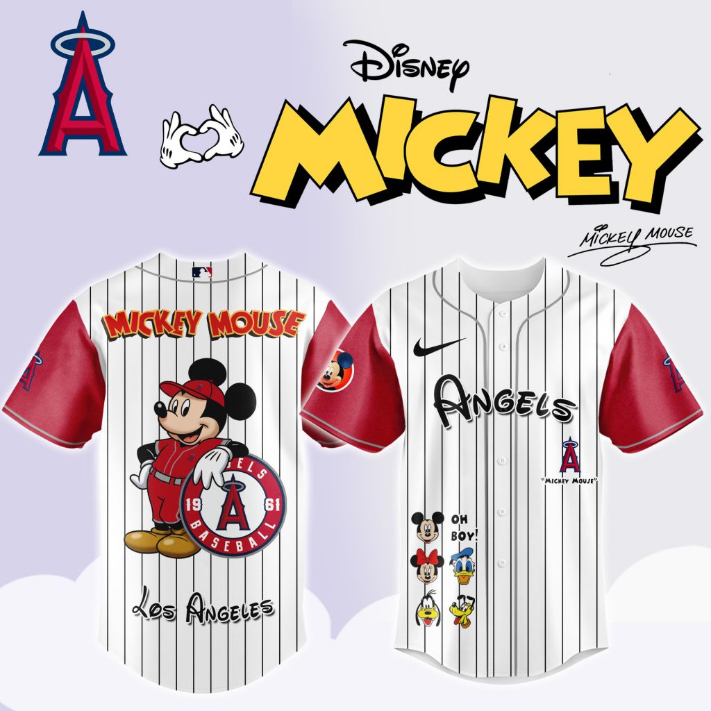 Premium MLB Los Angeles Angels X Mickey Mouse And Friends Baseball Jersey NMD