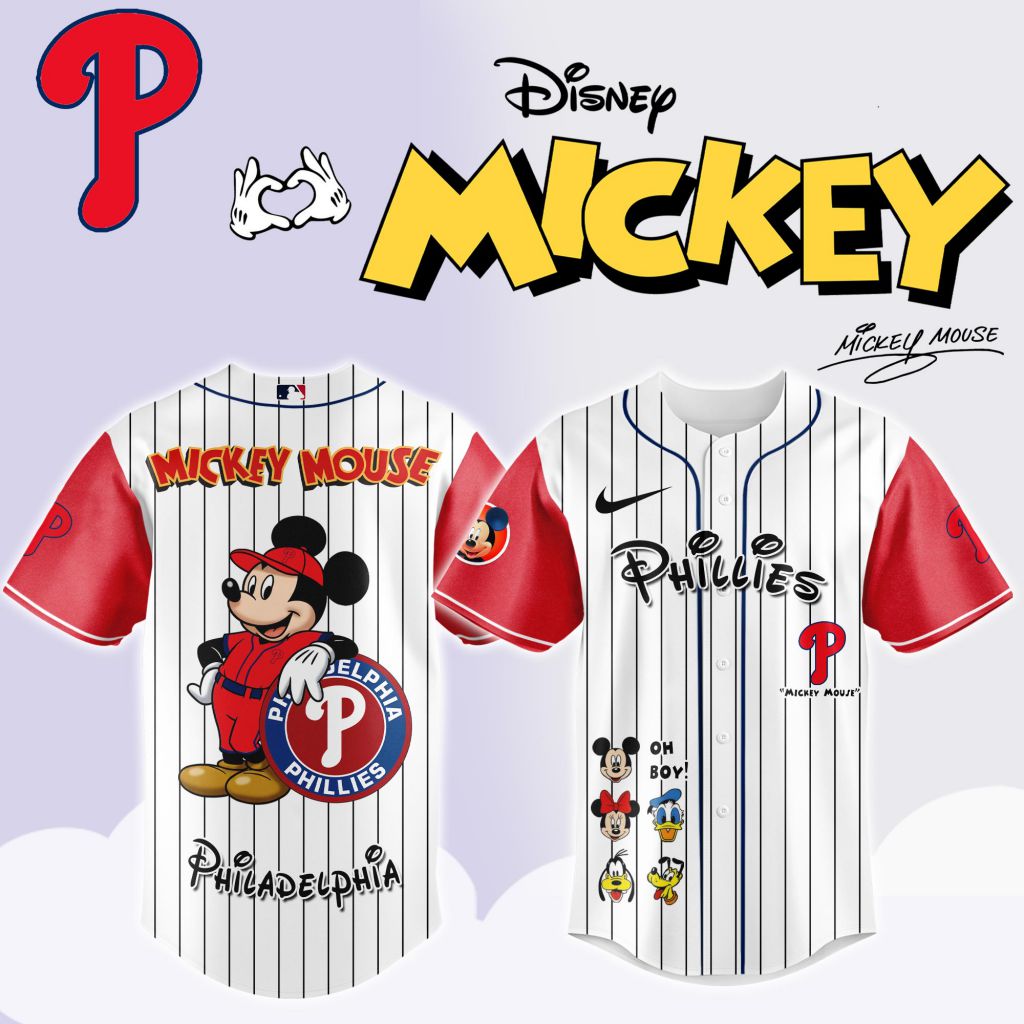 Premium MLB Philadelphia Phillies X Mickey Mouse And Friends Baseball Jersey NMD