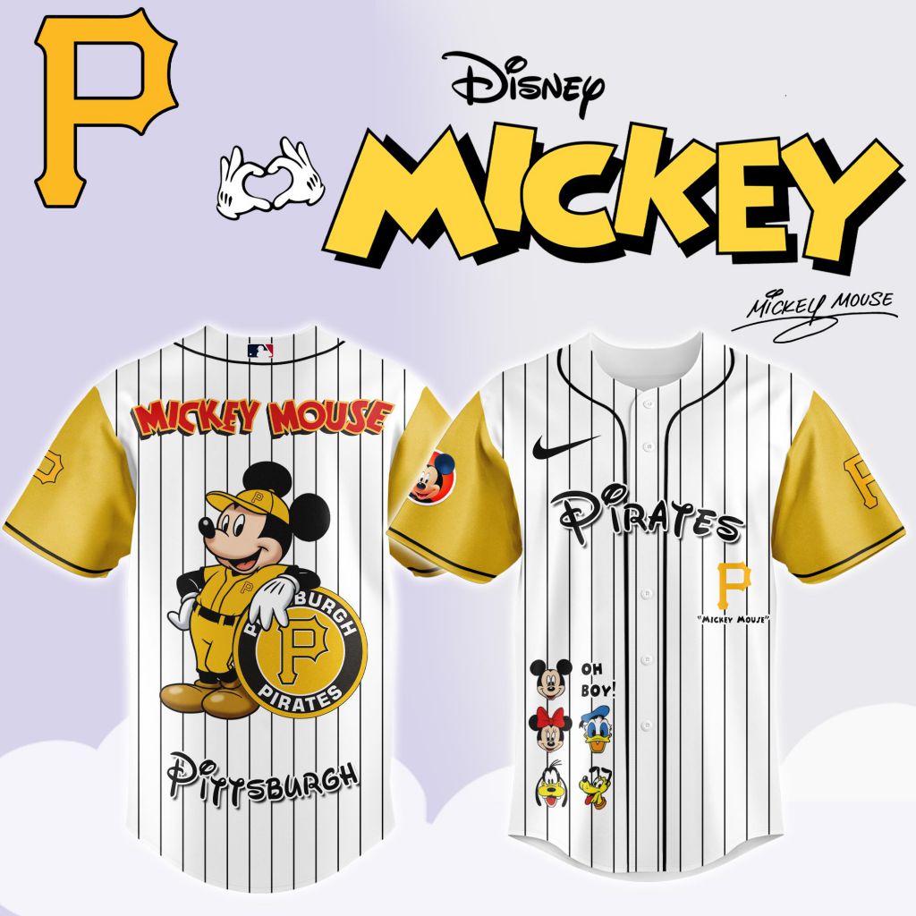 Premium MLB Pittsburgh Pirates X Mickey Mouse And Friends Baseball Jersey NMD