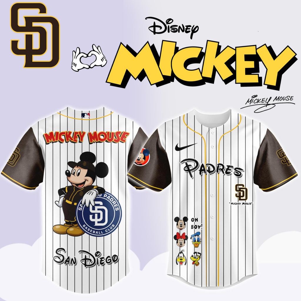 Premium MLB San Diego Padres X Mickey Mouse And Friends Baseball Jersey NMD