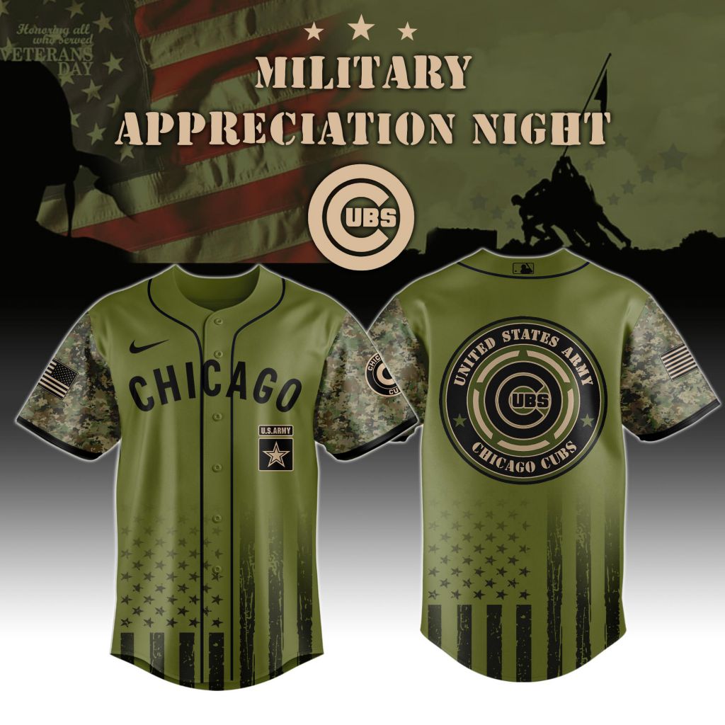 Premium MLB Chicago Cubs Army Military Appreciation Baseball Jersey NMD