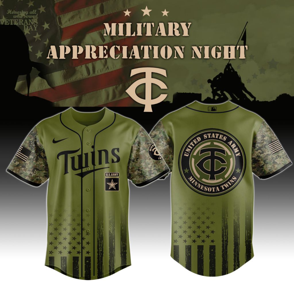 Premium MLB Minnesota Twins Army Military Appreciation Baseball Jersey NMD