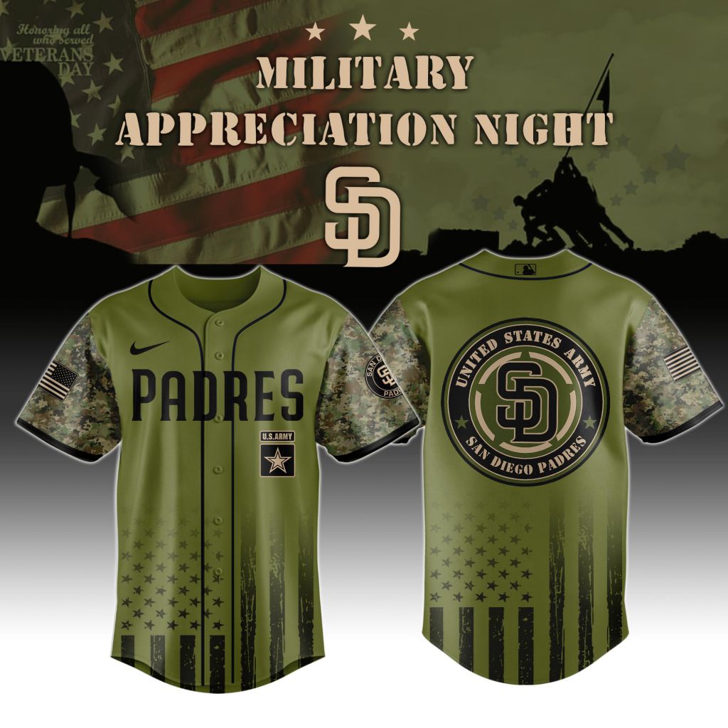 Premium MLB San Diego Padres Army Military Appreciation Baseball Jersey NMD