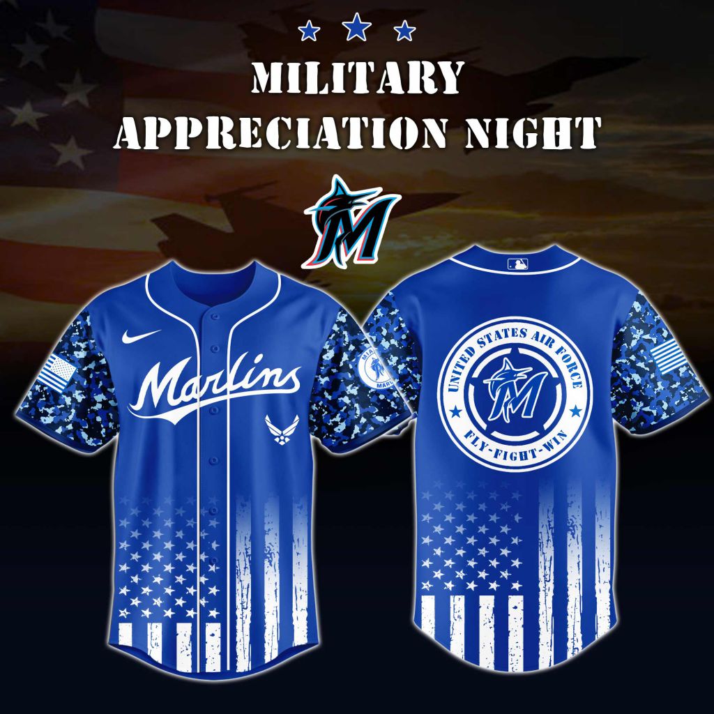 Premium MLB Miami Marlins Air Force Military Appreciation Baseball Jersey NMD