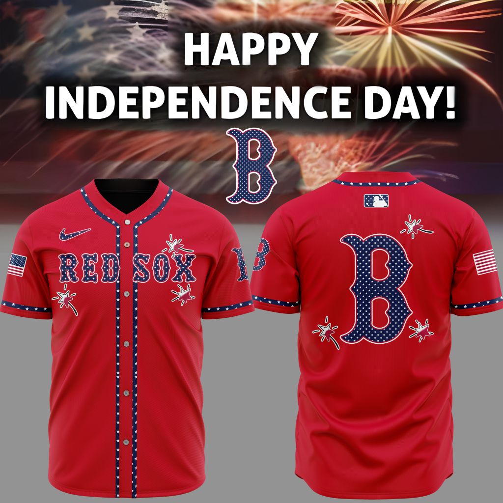 Premium MLB Boston Red Sox Happy Independence Day Baseball Jersey NMD