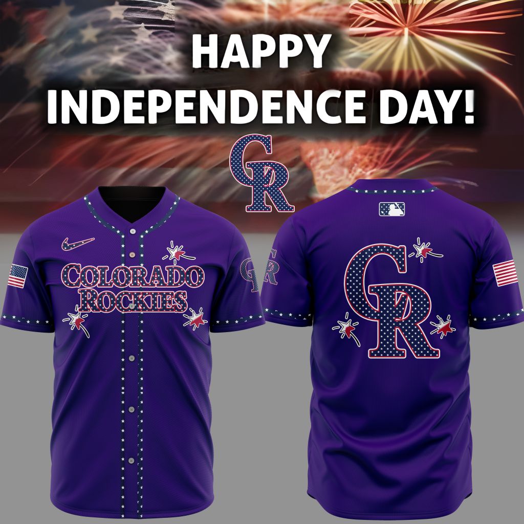 Premium MLB Colorado Rockies Happy Independence Day Baseball Jersey NMD