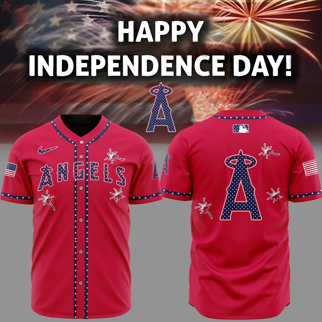 Premium MLB Los Angeles Angels Happy Independence Day Baseball Jersey NMD