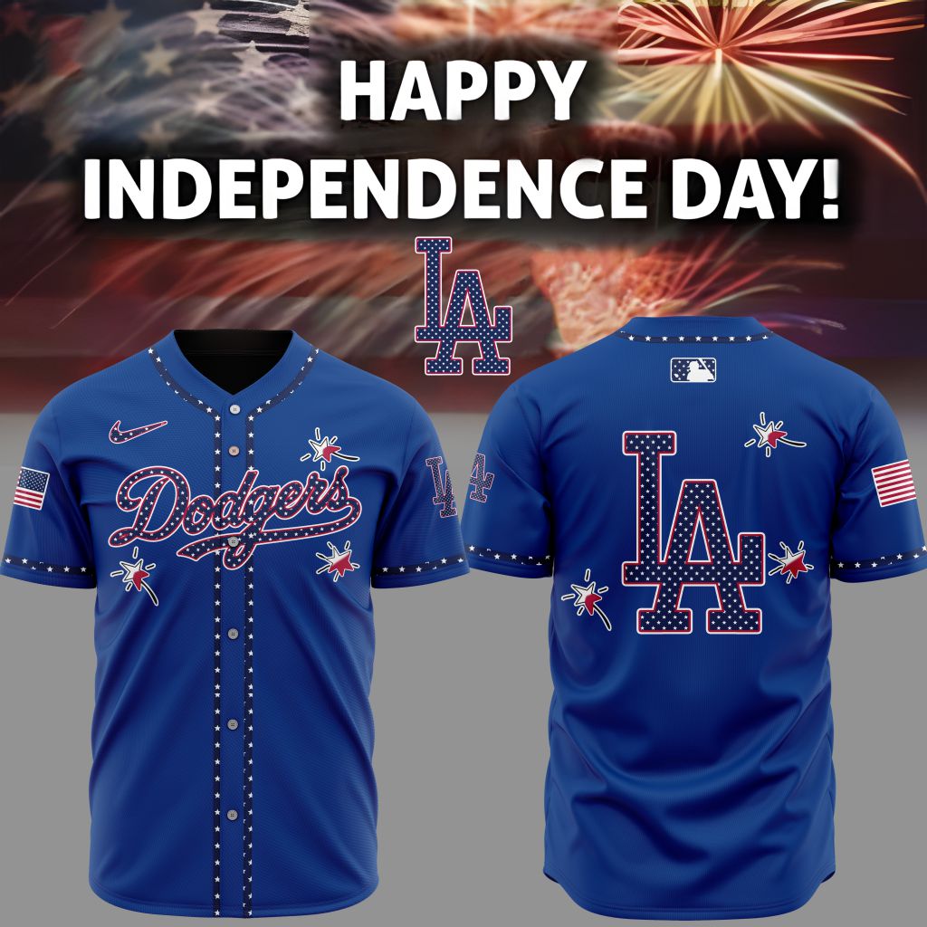 Premium MLB Los Angeles Dodgers Happy Independence Day Baseball Jersey NMD