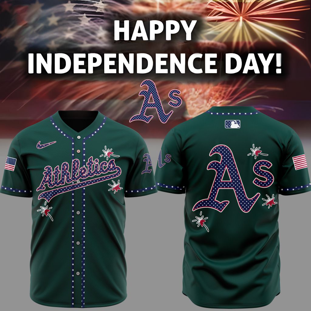 Premium MLB Oakland Athletics Happy Independence Day Baseball Jersey NMD