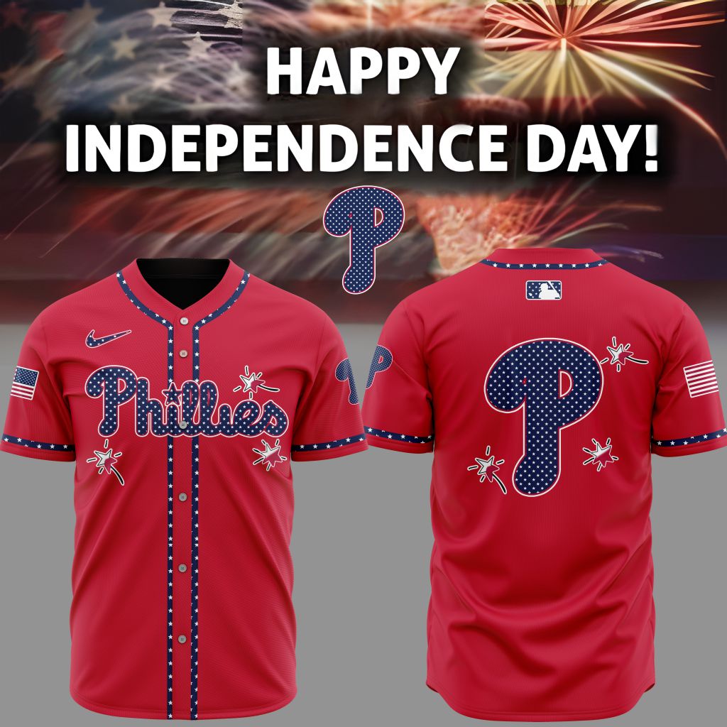 Premium MLB Philadelphia Phillies Happy Independence Day Baseball Jersey NMD