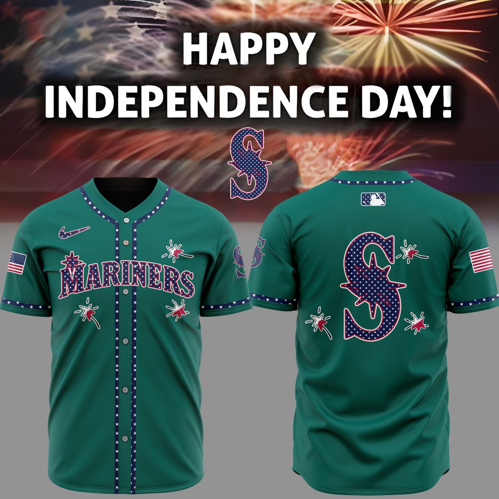 Premium MLB Seattle Mariners Happy IndependenceDay Baseball Jersey NMD