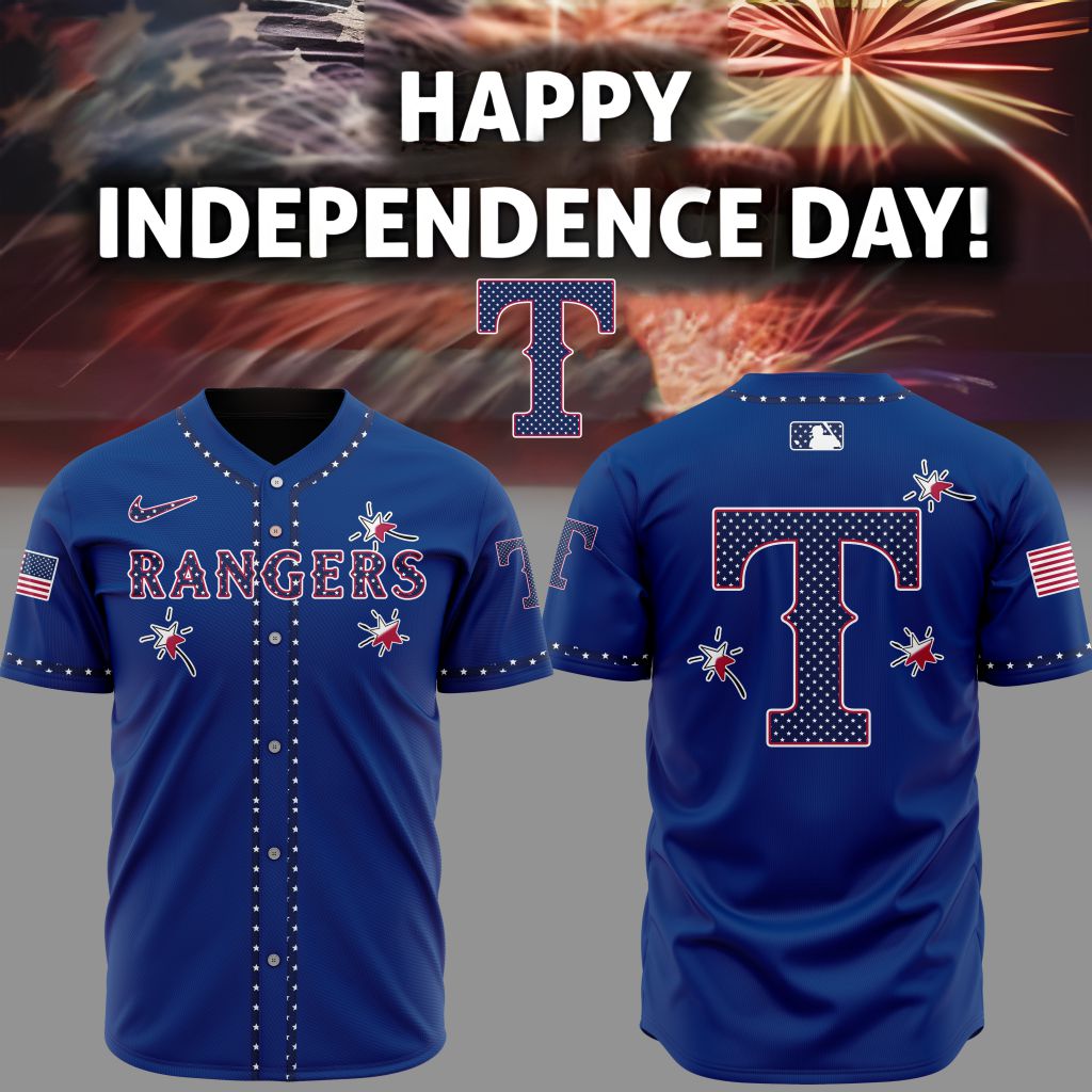 Premium MLB Texas Rangers Happy Independence Day Baseball Jersey NMD