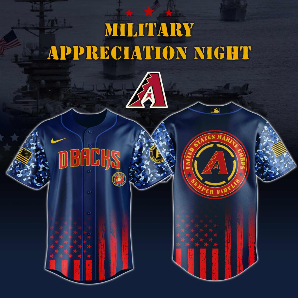 Premium MLB Arizona Diamondbacks Marine Corps Military Appreciation Baseball Jersey NMD