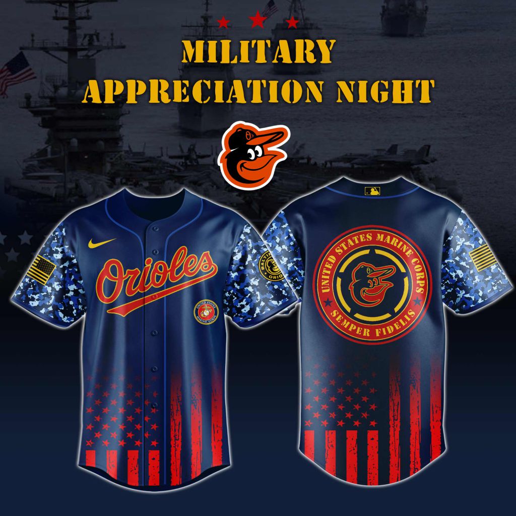 Premium MLB Baltimore Orioles Marine Corps Military Appreciation Baseball Jersey NMD