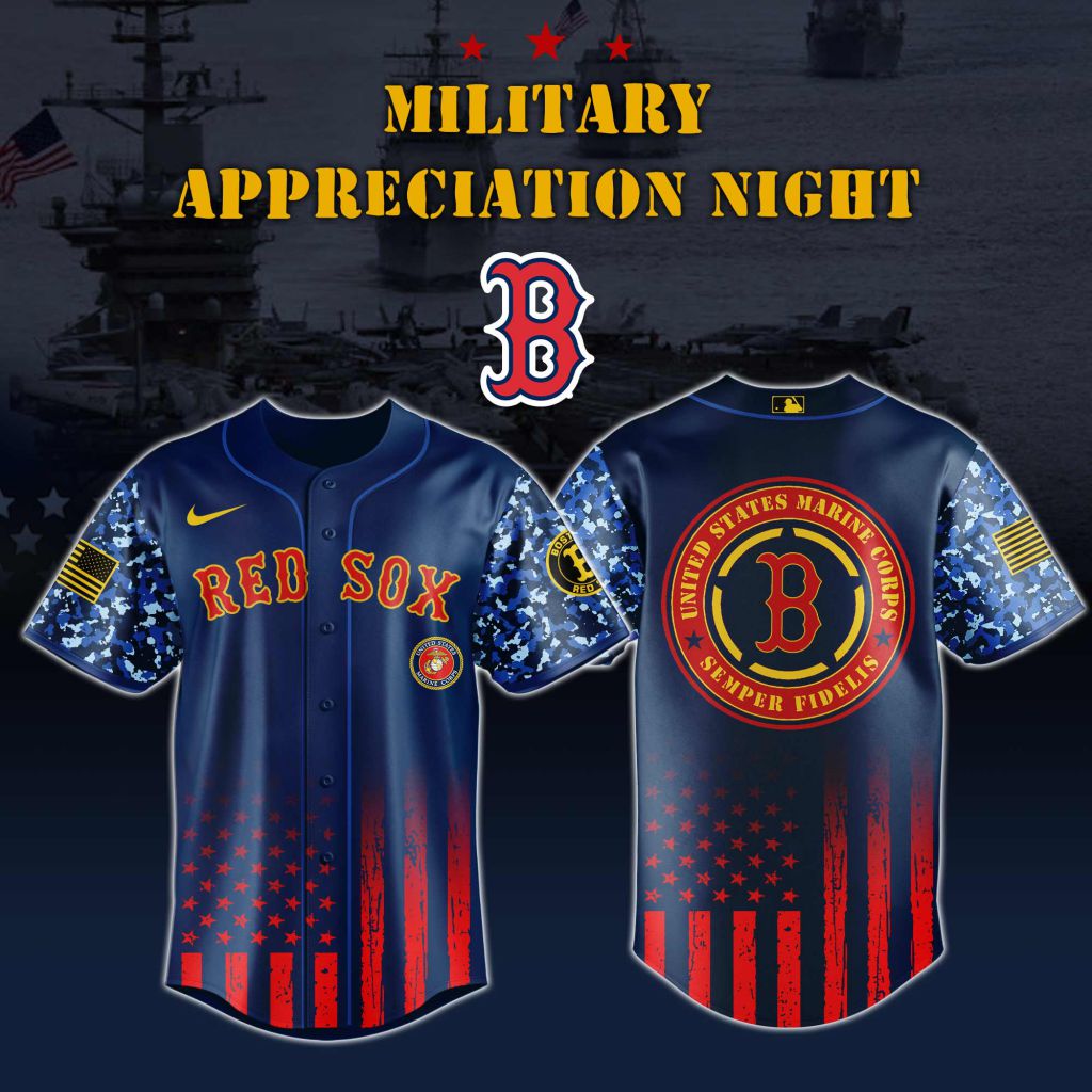 Premium MLB Boston Red Sox Marine Corps Military Appreciation Baseball Jersey NMD