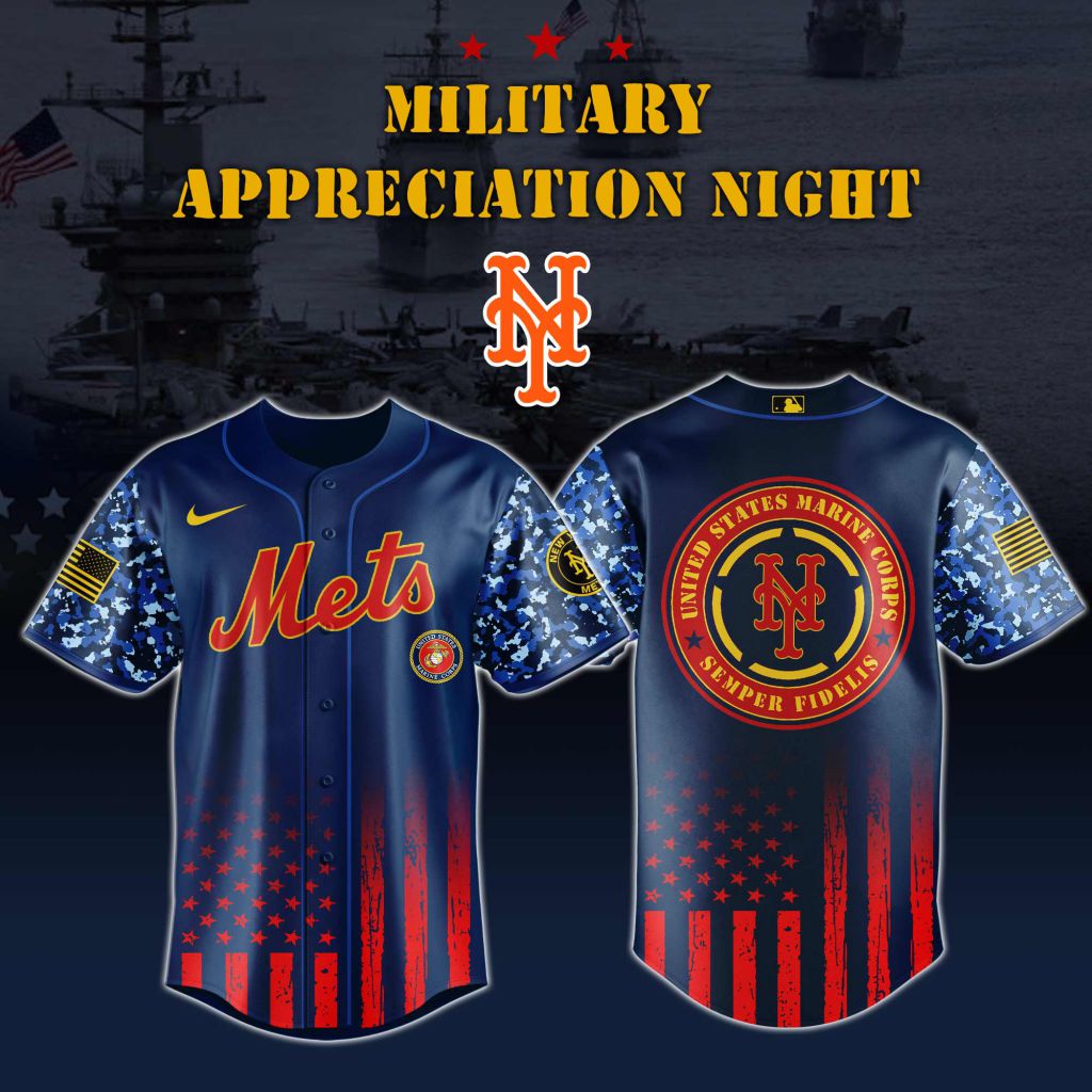 Premium MLB New York Mets Marine Corps Military Appreciation Baseball Jersey NMD
