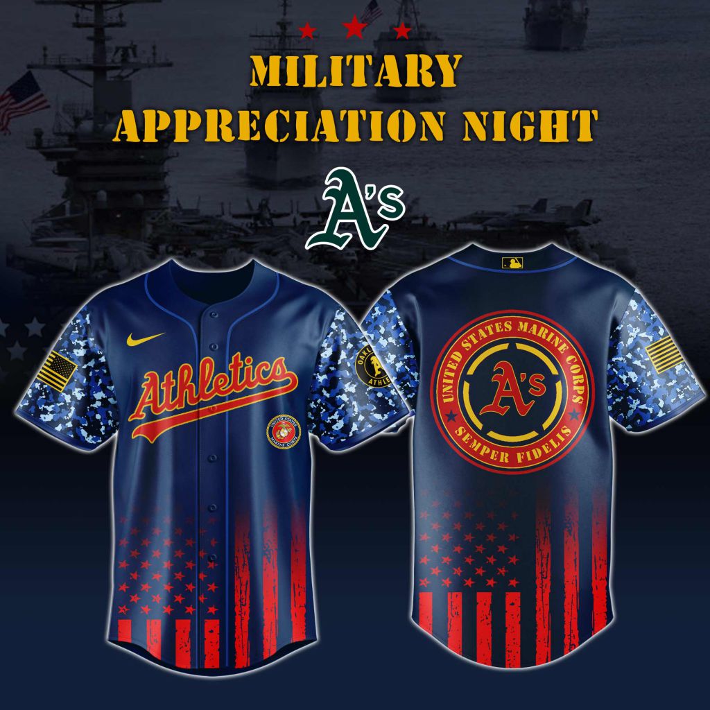 Premium MLB Oakland Athletics Marine Corps Military Appreciation Baseball Jersey NMD