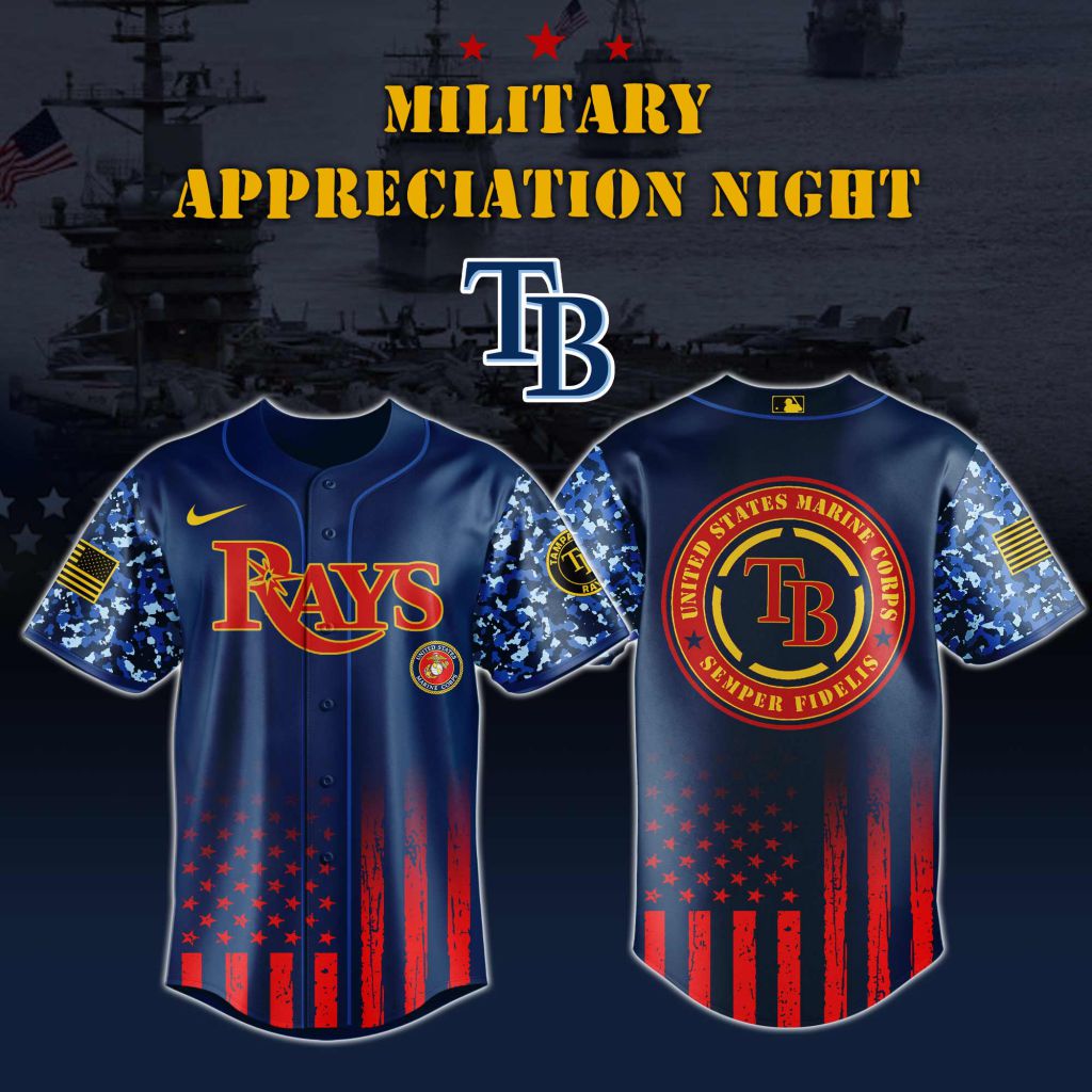 Premium MLB Tampa Bay Rays Marine Corps Military Appreciation Baseball Jersey NMD