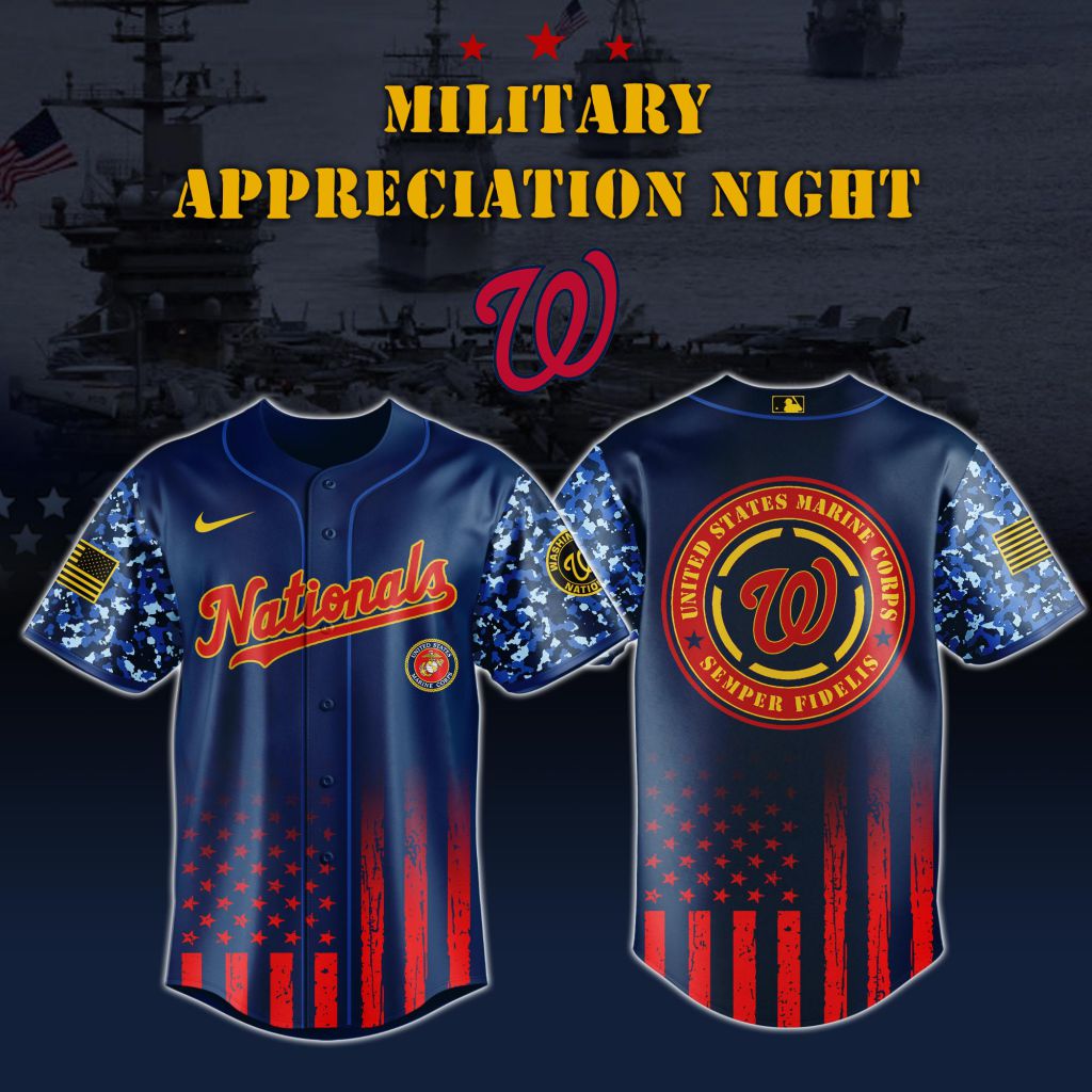 Premium MLB Washington Nationals Marine Corps Military Appreciation Baseball Jersey NMD