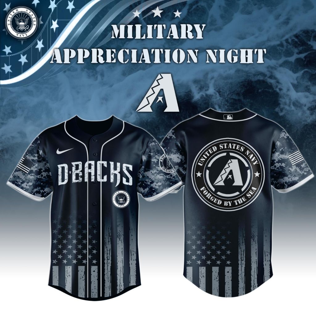 Premium MLB Arizona Diamondbacks Navy Military Appreciation Baseball Jersey NMD