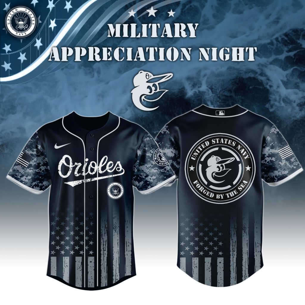 Premium MLB Baltimore Orioles Navy Military Appreciation Baseball Jersey NMD