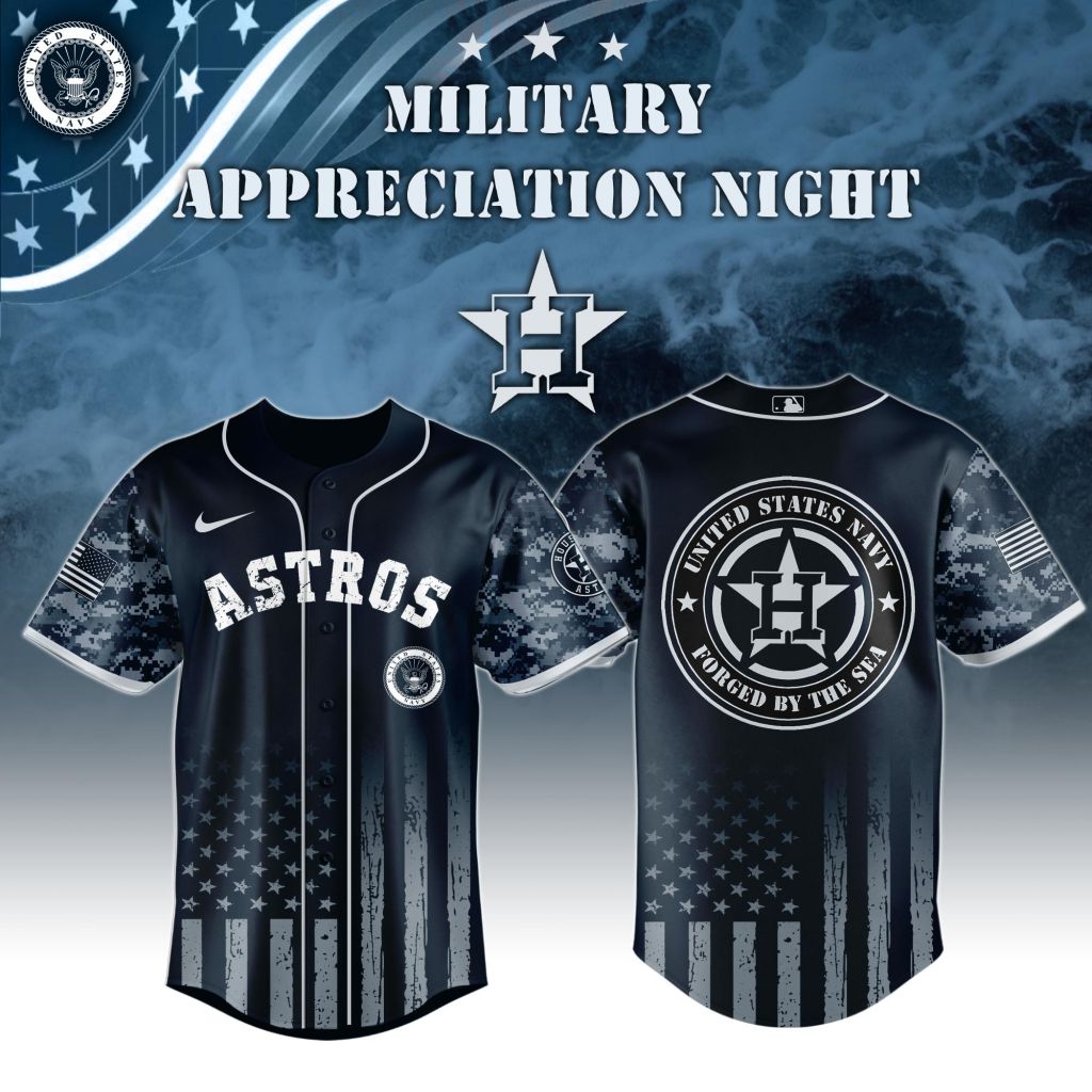 Premium MLB Houston Astros Navy Military Appreciation Baseball Jersey NMD