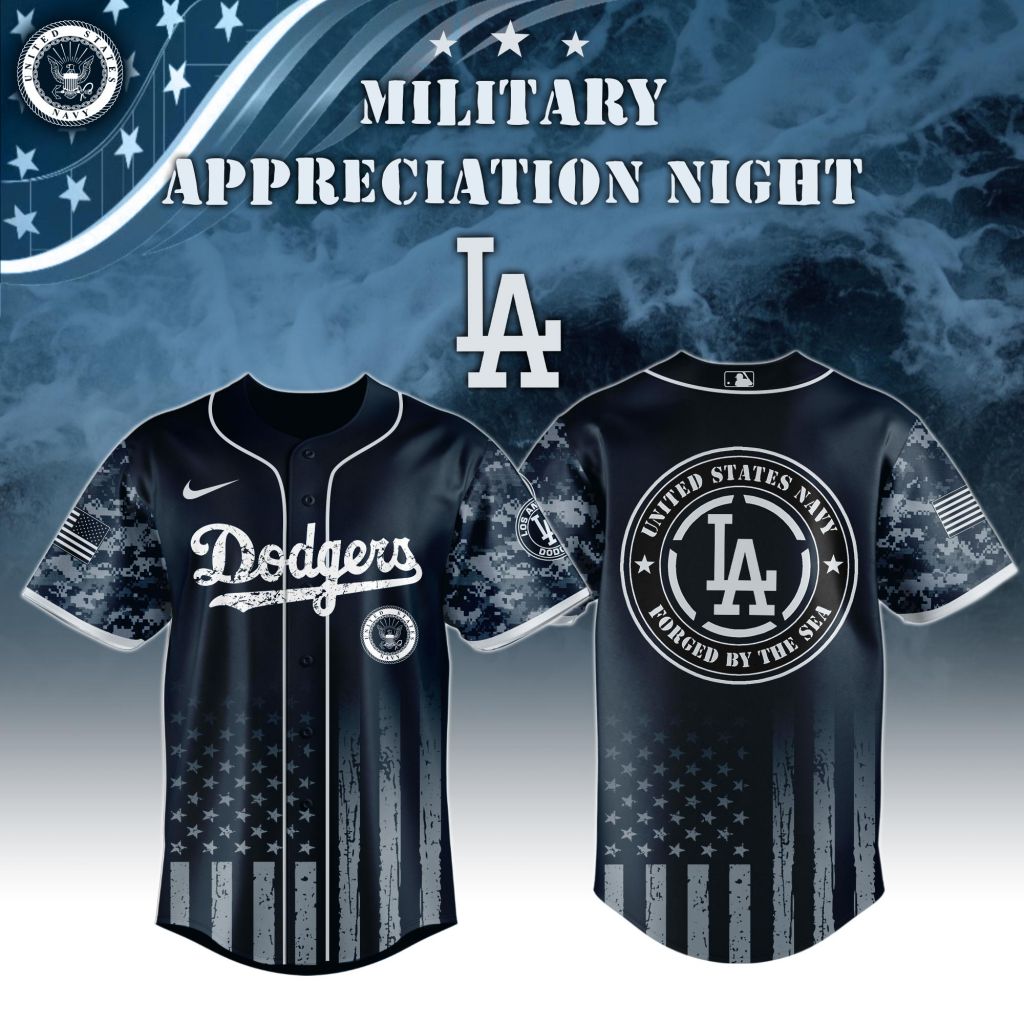 Premium MLB Los Angeles Dodgers Navy Military Appreciation Baseball Jersey NMD