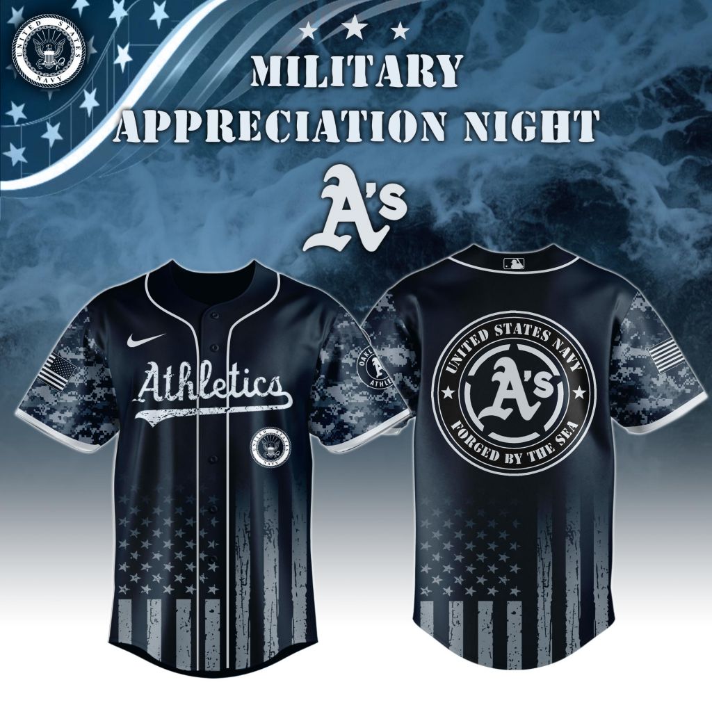 Premium MLB Oakland Athletics Navy Military Appreciation Baseball Jersey NMD