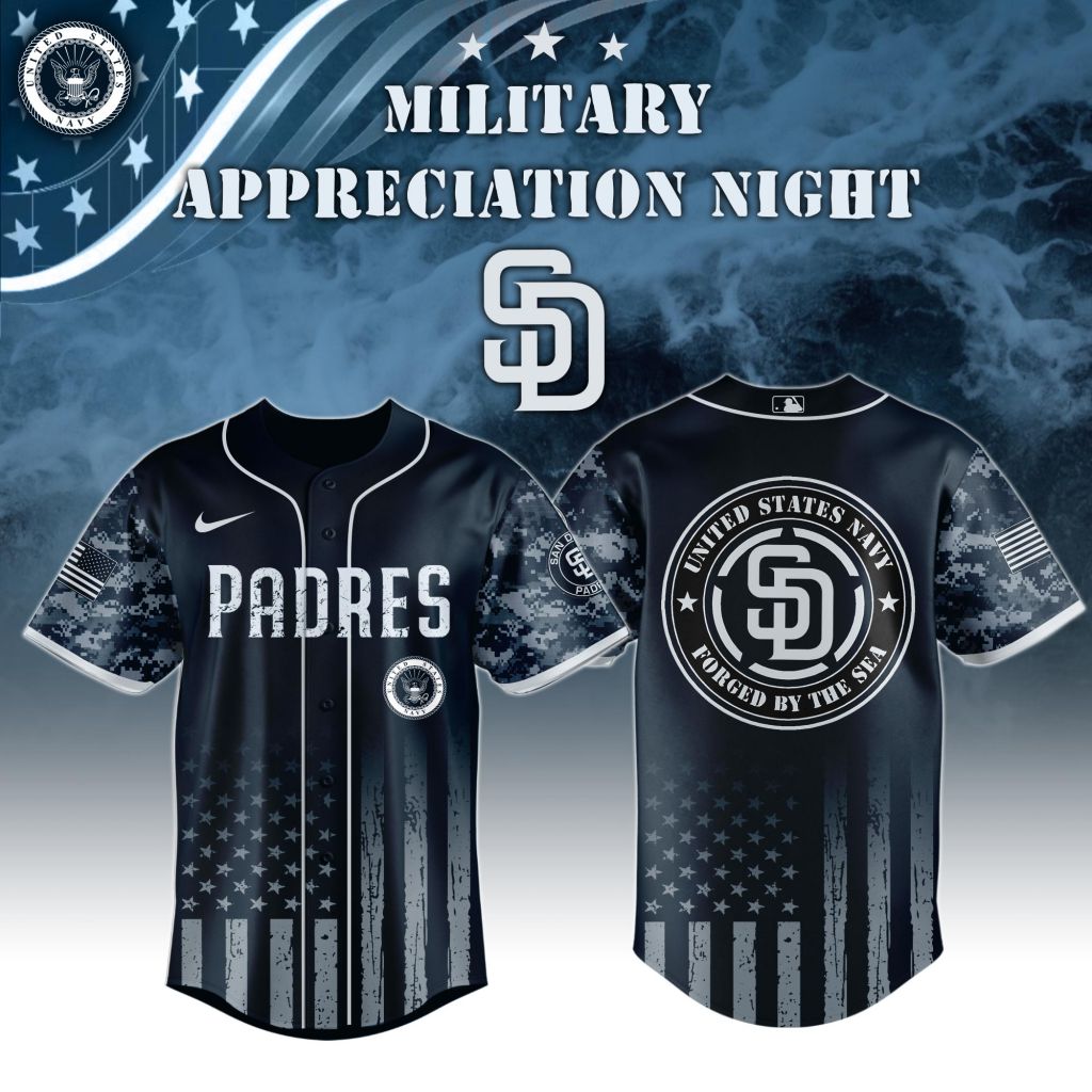 Premium MLB San Diego Padres Navy Military Appreciation Baseball Jersey NMD